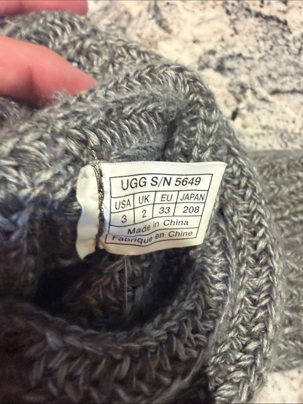 UGG Gray Knit Cardi Button Tall Boots